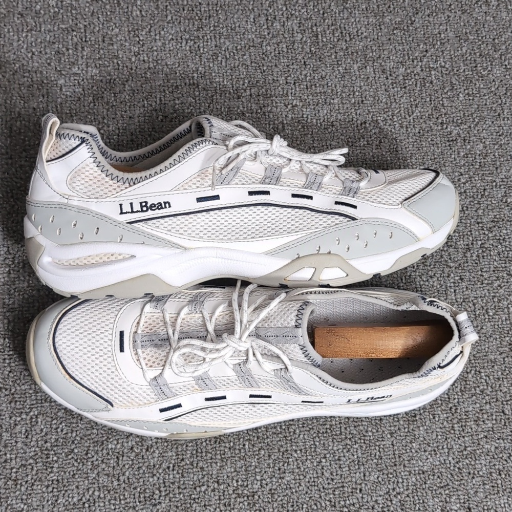 L.L. Bean Trail Model 4 Low Top Lightweight Vented Hiking Shoes Size 11.0 White